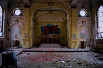 Abandoned chapel in an old hospital