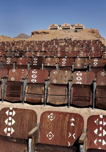 Abandoned cinema in the desert