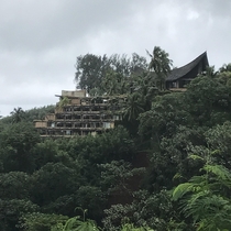 Abandoned cliff side hotel in Papeete Tahiti x