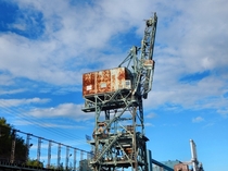 Abandoned coal unloading crane Taconite Harbor Minnesota 