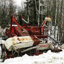 Abandoned Cockshutt Combine in Northern AB Canada