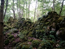 Abandoned dry stone wall Lancashire UK