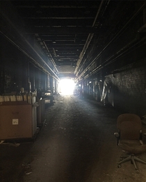 abandoned factory tunnel in Chicago Illinois really liked this shot
