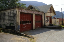 Abandoned Fire department in Ocean Falls BC Canada We took the  hour ferry that sails once a week to stop at these small communities This was a bustling town of  that in its time had the largest hotel in the province Now mostly abandoned with about  resid