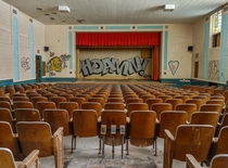Abandoned for  years this school auditorium is still one of the cleanest I have seen
