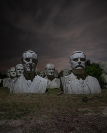 Abandoned ft President Head Monuments 
