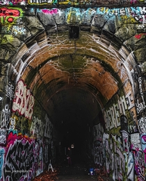 Abandoned graffiti tunnel in Mass