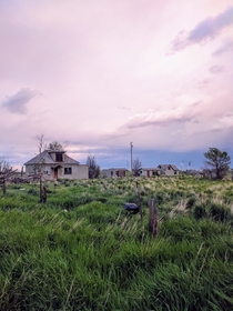 Abandoned home near Wheatland Wyoming First time out on the grasslands and seeing the storm clouds build