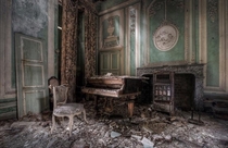 Abandoned home with piano