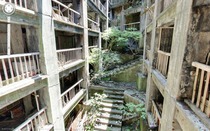 Abandoned homes on Hashima Island Japan taken by Google Street View Explore for yourself instructions in comments 