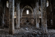 Abandoned interior of an Armenian monastery north of Diyarbakir Turkey which according to locals is now used to house livestock Credit Bryan Denton for The New York Times