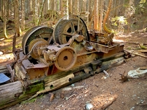Abandoned logging equipment found somewhere in the Cascade mountains WA