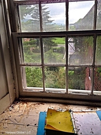 Abandoned medical log in a room with a view Sweet Springs Sanitarium in Monroe County WV