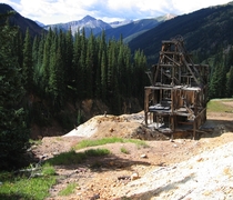 Abandoned mining dredge at the Silver Ledge Mine in the area of upper Mineral Creek near Silverton Colorado 