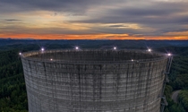 Abandoned nuclear reactor cooling tower
