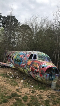 Abandoned plane left to rot in the woods near Cartersville Ga