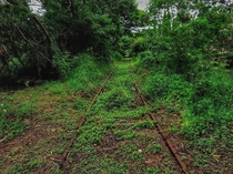 Abandoned railway track in India
