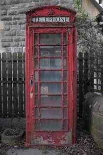 Abandoned Red Telephone Box in the Peak District UK 