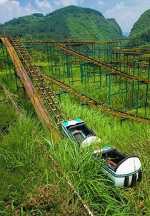 Abandoned roller coaster in Hubei Province China 