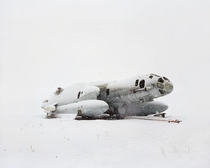 Abandoned Russian submarine in the snow 