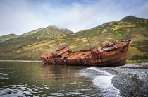 Abandoned ship Morzhovaya Bay Kamchatka
