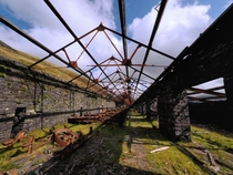Abandoned slate cutting room in Dinorwic Quary Wales 