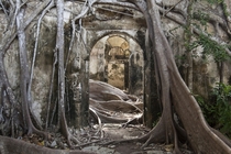 Abandoned slavery prison in Guadeloupe French West Indies Caribbean 