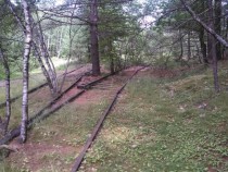 Abandoned spur tracks for a long lost paper mill 