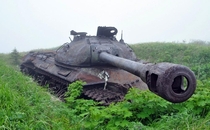 Abandoned tanks on Shikotan Island