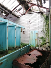 Abandoned toilet block Fort Dunree Ireland