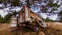 Abandoned truck on a military base 