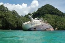 Abandoned World Discoverer Cruise Ship Lies Half-Sunken in the Solomon Islands 