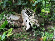 Abandoned WW bomber on Pelelui Island in the Philippines 