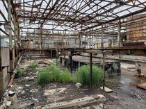 Abandonedstripped building in the middle of a chemical plant in Ohio