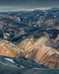 Abstract landscape in the highlands of Iceland 