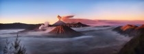 Active volcano Mount Bromo Indonesia 