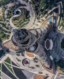 Aerial shot of Burj Khalifa