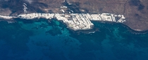 Aerial view of Arrieta in Lanzarote Canary Islands 