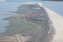 Aerial view of Juist one of the East Frisian Islands along the German coast of the North Sea 