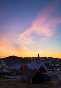 After midnight Nuuk West Greenland 