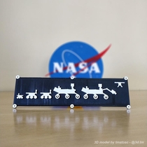 After Perseverance landed Dr Moogega Cooper shared on her Twitter moogega a picture of one of the plates on the rover Based on that picture I tried to replicate the design and made a D printable version of the plate showing the evolution of the rovers on 