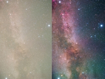 After photographing the night sky in a -minute exposure revealing thousands of stars I wanted to share how the unedited image compared to the edited image 