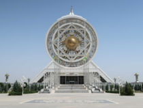 Alem Cultural and Entertainment Center Ashgabat Turkmenistan  - The circular structure was the worlds largest ferris wheel at the time of its opening Credit Richard Bannister