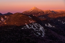 Alpenglow on Mt Colden in the Adirondack High Peaks - Winter is here 