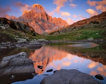 Alpine Lake in the Dolomites of Italy  by Andrea Lastri