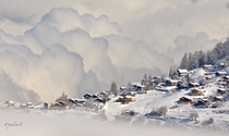 Alpine village of Lax Switzerland 