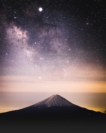 am night sky at Mt Fuji 