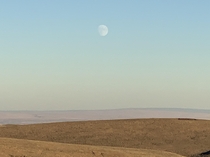 Amazing phenomenon Moon being up all day in high desert in South Eastern Oregon 