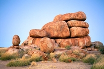 Amazing rock form at Karlu KarluDevils Marbles Conservation Reserve Central Australia Taken in the early evening 