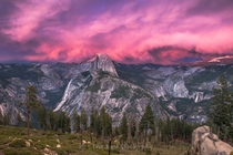 Amazing Sunset at Half Dome Yosemite National Park California by Steve Bond 